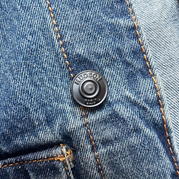 Hudson Jeans Mens Blue Denim Jean Jacket/Long-sleeve Shirt NWT Black Pockets - Picture 8 of 11